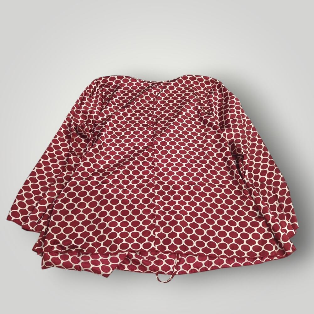 Ashley Stewart Women’s Wrap Top PLUS 3XL Burgundy & White Geometric Print - Picture 7 of 12